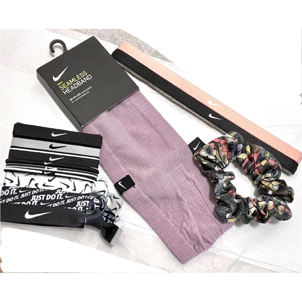 NIKE Bundle - Headband + Hairbands/Ponytail Holders + Scrunchie athletic swoosh